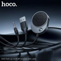 HOCO E150 Ricevitore Bluetooth 5.4 AUX automatico con supporto cavo Chiamate di controllo cablate Cavo dongle jack da 3,5 mm Kit audio per auto vivavoce