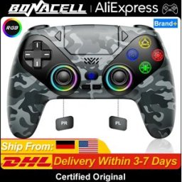 bonacell Controller Wireless RGB per PlayStation 5 PS5/PS5 Pro/Slim/PC, Gamepad con Funzione Marco/Turbo e Joystick ad Effetto Hall