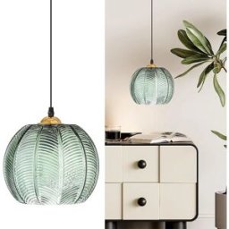 CETANT Lampada a Sospensione in Vetro Nordico a Strisce E27 per Soggiorno, Camera da Letto, Bar, Sala da Pranzo, Cucina, Tavolo da Pranzo, Illuminazione Decorativa per Interni