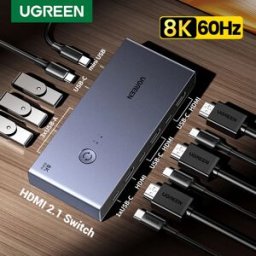 UGREEN 8K 60Hz HDMI KVM Switch USB C USB3.0 KVM Switcher 2 pezzi condivisione 1 Monitor, stampante, tastiera, supporto Mouse 3D ,HDR Vision