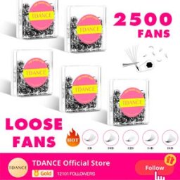 TDANCE 2500 Ventole Base a punta Ventole sciolte 5 Pz/lotto Professionale Gambo medio Sharp Sottile Pro-made Ventole di volume Estensioni delle ciglia