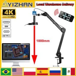 YIZHAN Microscopio digitale elettronico con obiettivo zoom 150X, fotocamera HD 4K 60MP/48MP/13MP, HDMI USB, strumenti di saldatura industriale, chip IMX323/IMX327/IMX415, 1080P 60FPS.