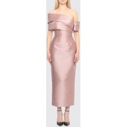Solace London Abito midi in raso Rosa Taglia 12