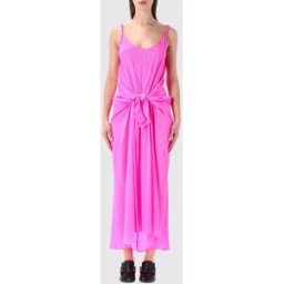 Jw Anderson Abito midi in seta Rosa Taglia 12
