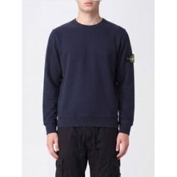 Stone Island Felpa girocollo in jersey di cotone con patch logo Compass Blue Navy Taglia XXL