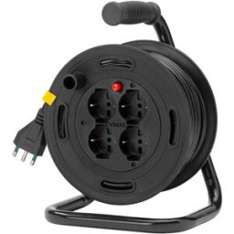 Vimar Avvolgicavo 16A 4 uscite universali 15 m nero