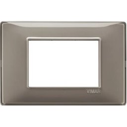 Vimar Placca 3 moduli Plana reflex cenere