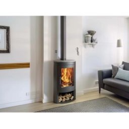 Panadero Stufa a legna Oval 1 Stone in acciaio 7,3 kW Black Metalic