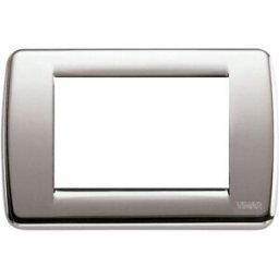 Vimar Idea placca Rondò 3M metallo pressofuso colore nichel spazzolato