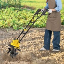 Costway Motocoltivatore da giardino pieghevole con larghezza, Motozappa elettrica a filo di lavoro 32cm e profondità 22cm Giallo