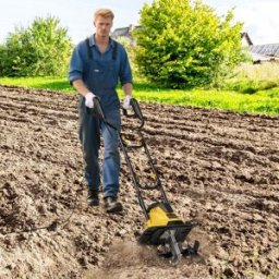 Costway Motocoltivatore da giardino pieghevole con larghezza, Motozappa elettrica a filo di lavoro 36cm e profondità 22cm Giallo