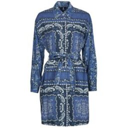 Abito corto Liu Jo ABITO CAMICIA DEN.BLUE PRINTS WASH Blu 44