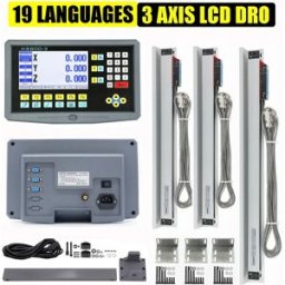 HYMSEANN NUOVO HS800-3 19 Lingue 3 Assi LCD DRO Kit Lettura Digitale Display 5um TTL Encoder Ottico Scala Lineare Righello Per Tornio di Fresatura
