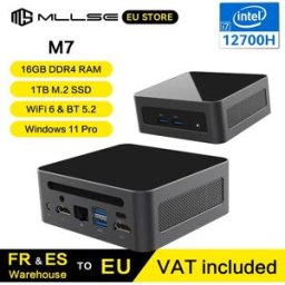 MLLSE Mini PC M7, processore Intel Core i7-12700H, 16 GB di RAM, SSD da 1 TB, Wi-Fi 6, Bluetooth 5.2, mini computer da scrivania con Windows 11 Pro 16GB RAM 1TB SSD