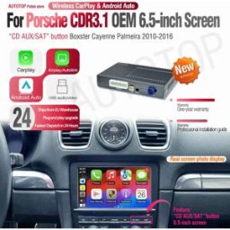 AUTOTOP Decoder Wireless CarPlay Android Auto per Porsche CDR3.1 OME6.5 pollici Boxster Cayenne Panamera Adattatore Multimediale Modulo AirPlay AUX Sistema di Navigazione Intelligente
