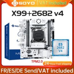 Soyo Set Scheda Madre X99 per Gaming con Chip C612, CPU Intel Xeon E5 2682 V4, DDR4, Componenti per PC Gamer, Scheda Principale con TPM2.0