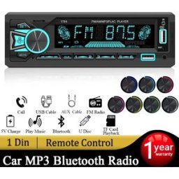 hippcron SINOVCLE Autoradio 1din Srereo Lettore MP3 Bluetooth Ricevitore FM con telecomando Scheda AUX/USB/TF nel kit cruscotto