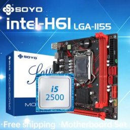 Soyo Kit scheda madre da gioco H61 con CPU Intel LGA1155 i5 2500 Memoria DDR3 Componenti per computer desktop M.2 SATA