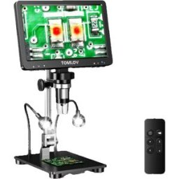 TOMLOV Microscopio digitale HDMI 7 '' DM9 Pro Microscopi con schermo IPS 1200X Vista intera della moneta 16MP Microscopio di saldatura professionale