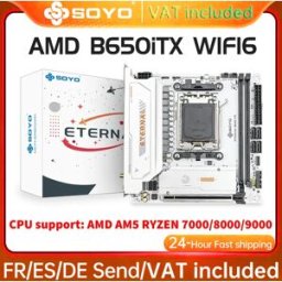 Soyo Scheda Madre B650ITX AMD per Processori AMD Ryzen AM5 DDR5 Supporta CPU 7000 8000 9000 PCIe 5.0x16 PCIe 4.0x4 M.2 ARGB WIFI6