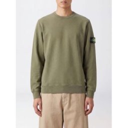 Stone Island Felpa girocollo in jersey di cotone con patch logo Compass Militare Taglia M