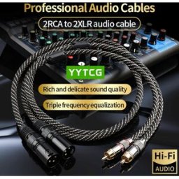 YYTCG HIFI 2RCA a 2XLR Cavo Audio 6N OFC 3Pin XLR Femmina a RCA Maschio Cavo Per Amplificatore Altoparlante Mixer Cavo Patch