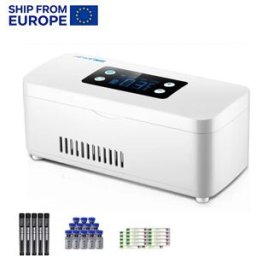NONE Frigorifero Portatile per Insulina, Mini Frigo per Medicinali da Viaggio, Contenitore per Vaccini con Display LCD, Frigorifero Medico per Casa e Auto