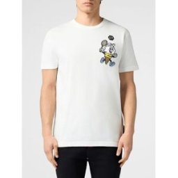 Philipp Plein T-shirt in cotone con patch Bianco Taglia L