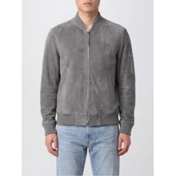 Tom Ford Giacca bomber in pelle di vitello scamosciata con collo a costine Marrone Taglia 54