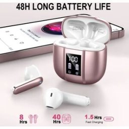Kuizil Auricolari wireless, cuffie Bluetooth 5.3 nell'orecchio con 4 microfoni ENC, auricolari wireless con display LED con 48 ore di riproduzione.