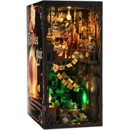 ASLOWSNAIL Kit angolo libro Magic House Puzzle in legno fai-da-te Scaffale Inserto Decor Modello casa delle bambole Fermalibri Costruzione Decorazione della casa Regali