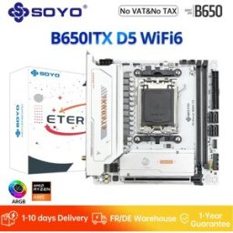 Soyo Scheda madre da gioco AMD B650ITX supporta RAM DDR5 dual-channel, processori CPU AM5 Ryzen 7000 8000 9000, PCIE5.0x4, ARGB, WiFi6