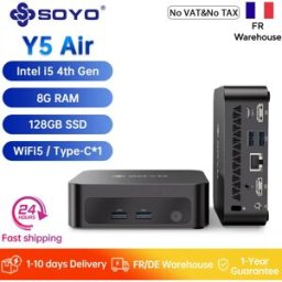 Soyo Original Y5 Air Mini PC Intel i5 4a generazione CPU 8G RAM 128GB SSD Mini Computer Desktop con Doppio Display 4K Type-C WiFi5 per Ufficio