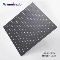 Wanmivezlo Soffione Doccia Quadrato da 16 Pollici, in Acciaio Inossidabile 304 con Ugelli in Silicone Anti-Intasamento, Montaggio a Soffitto o a Parete, Doccia a Soffitto per Bagno 40x40cm