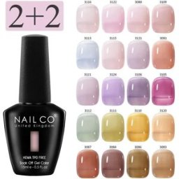 NAILCO 4 pz 15 ml Autunno Inverno Colore Traslucido Gel Smalto Gelatina UV Unghie Gel Polish Kit Esmalte Vernice Nail Art