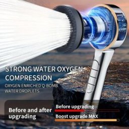 ctzszzmm Soffione doccia sovralimentato filtrato da 1 pezzo Regolazione a quattro velocità con guarnizione dell'acqua Accessori multifunzionali per il bagno della doccia domestica