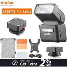 Godox Flash IFlash IT32 TTL per fotocamera con attacco magnetico X5L, trigger flash TTL, testa rotante, kit di illuminazione per fotocamere Leica