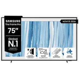 Samsung The Frame Pro AI TV 75" QE75LS03HWUXZT 4K, Processore NQ4 Gen3, 4K Upscaling, Art Mode, Glare Free, Neo Quantum HDR, Dolby Atmos & OTS, Modern Design, Vision Smart TV, 2026