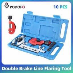 NONE Podofo 10 pz. Kit Svasatore Tubi Freno Doppio in Ottone, Espansore per Tubi, Tagliatubi, Attrezzo per Riparazione Auto, Matrice per Svasatura Tubi