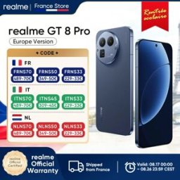 Realme GT 8 Pro 5G Versione Europea, CPU Snapdragon 8 Elite Gen 5, Fotocamera Teleobiettivo Ultra Nitida da 200MP, Batteria da 7000mAh, Caricabatterie da 120W