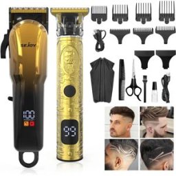 sejoy Kit Tagliacapelli Professionale per Uomo, Regolabarba, Trimmer Cordless con Lama a T per Taglio Preciso