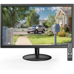 Eyoyo Monitor da tavolo da 21.5 pollici, risoluzione HD 1920x1080, frequenza di aggiornamento 75 Hz, schermo LED con porte HDMI, VGA, AV, BNC e USB, altoparlanti integrati,schermo per computer,