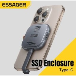 ESSAGER Custodia SSD magnetica 2230 M.2 NVMe Adattatore esterno da 10 Gbps M.2 a USB tipo C per iPhone 16 15 Pro Max Pro MacBook