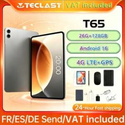 Teclast Tablet T65 con Display da 13,4 Pollici a 120Hz, Android 16, CPU Octa-Core T7280, 26GB RAM (6GB+20GB), 128GB ROM, 4G LTE, GPS, Batteria da 8000mAh, Ricarica Type-C, Processore Octa-Core ad Alte
