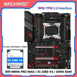 MACHINIST Scheda Madre X99 con CPU Xeon E5 2680 V4 LGA 2011-3, Kit RAM DDR4 16GB, Set MR9A PRO MAX, Supporta TPM 2.0 a 14 pin