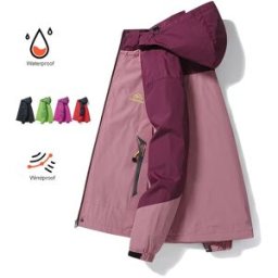 TRVLWEGO Giacca da trekking primaverile da donna Escursionismo all'aperto Cappotto antipioggia Giacca a vento Impermeabile con cappuccio Campeggio Ciclismo Arrampicata