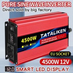 TATALIKEN Presa UE inverter Onda sinusoidale pura Accessori auto DC 12V/24V a AC 220V Convertitore di trasferimento di tensione Adattatore di ricarica Display a LED