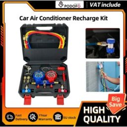 Other Set di Strumenti per Manometro AC Podofo, Kit di Ricarica Refrigerante per Aria Condizionata Auto con Tubi e Scatola Portaoggetti