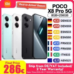 Xiaomi Versione Globale POCO X8 Pro Telefoni Cellulari 100W HyperCharge 27W Ricarica Inversa Schermo Immersivo da 6,59'' Smartphone ad Alta Risoluzione 50MP
