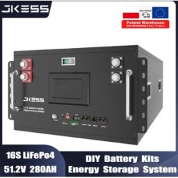 JKESS Kit Batteria Fai-da-te per Lifepo4 16S 51.2V 280AH 314AH 14.3KWH 15KWH, Box di Accumulo Solare Domestico con BMS e LCD